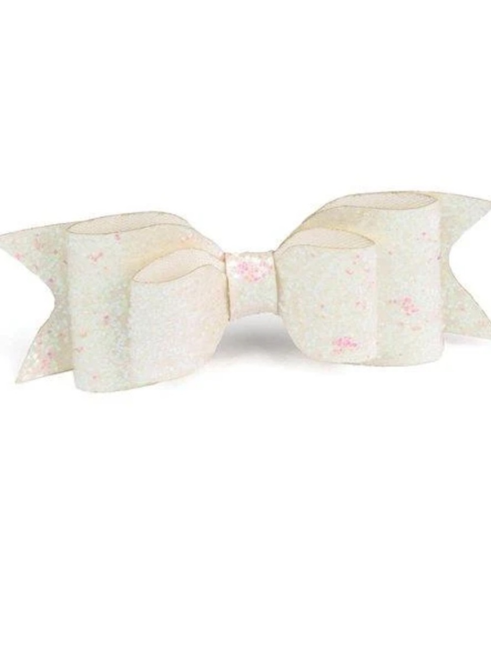 💖🤍💖 “PUT A BOW ON IT” WHITE STARLET SHIMMER HAIRCLIP ~ PAPARAZZI❗️ 💖🤍💖
